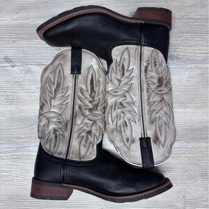 Men’s Laredo Black and Gray Square Toe Boots